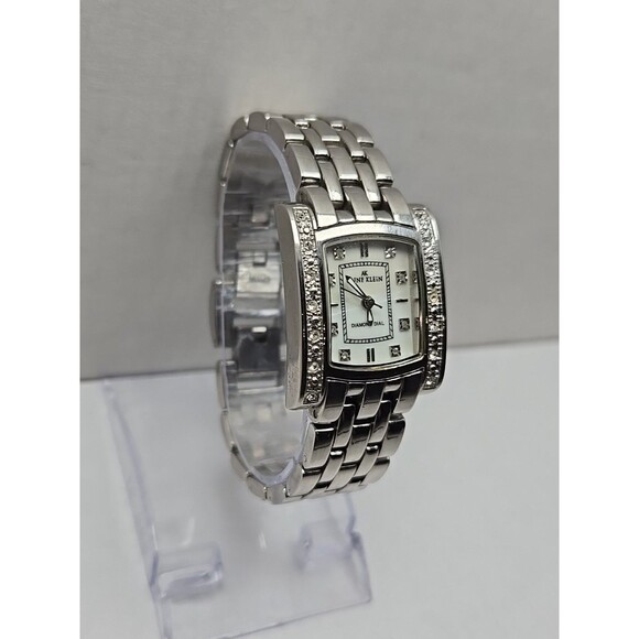 Anne Klein Diamond Dial Quartz Womens Watch Tank Bracelet New Battery 10/9089 - Picture 3 of 11